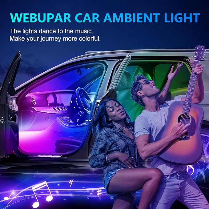 WEBUPAR Dreamcolor Acrylic Car Interior Led Kit, Car Accessories 22 in 1 RGB - Image 6