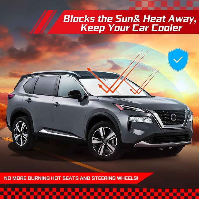 ARISMOTOR Windshield Sun Shade for Ni-ssan Rogue 2021-2025, Custom Fit Foldable - Image 7