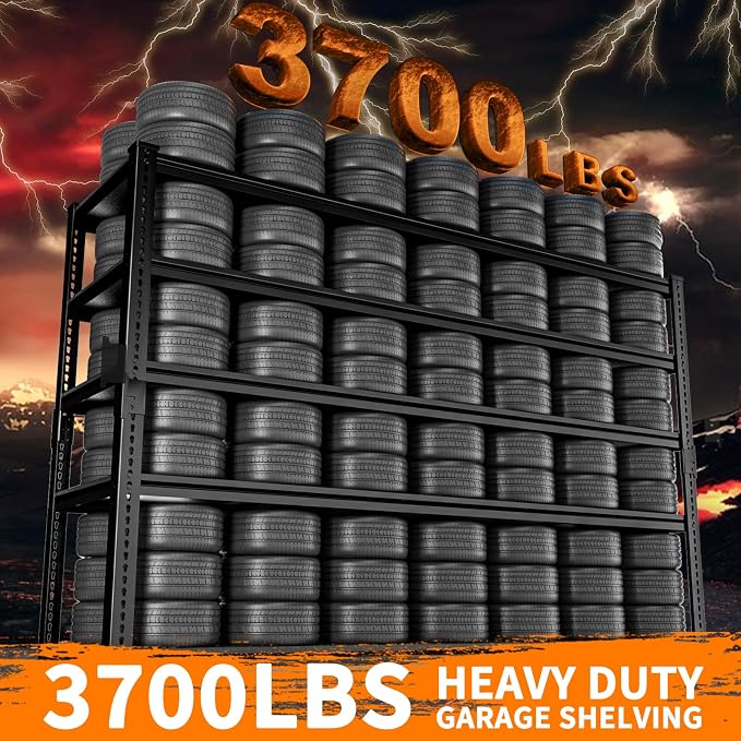 Storage Shelves Heavy Duty, 5-Tier Adjustable Metal Industrial Utility Shelf - Image 4