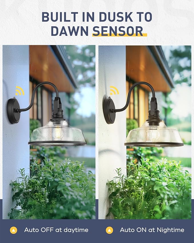 kudos Dusk to Dawn Outdoor Wall Sconce, Exterior Garage Light Fixtures - Image 5