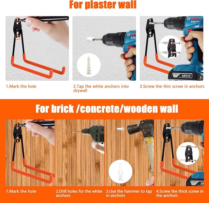 Heavy-Duty Garage Hooks -4 Pack Type large J - Image 6