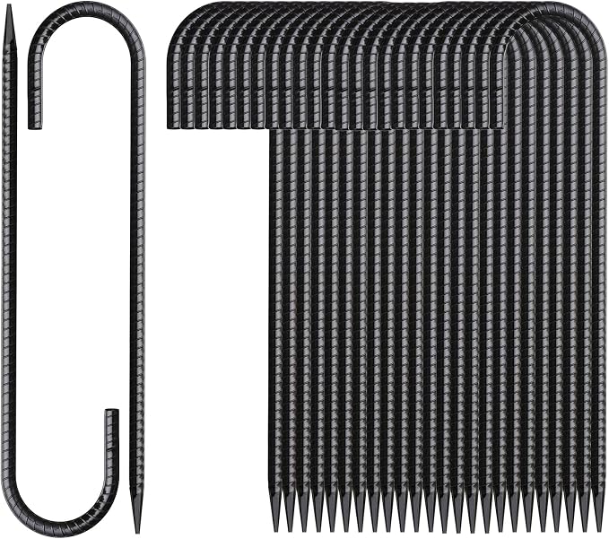 16 Inch Rebar Stakes J Hook 26 Pack Ground Stakes Heavy Duty Tent Stakes by MSWY