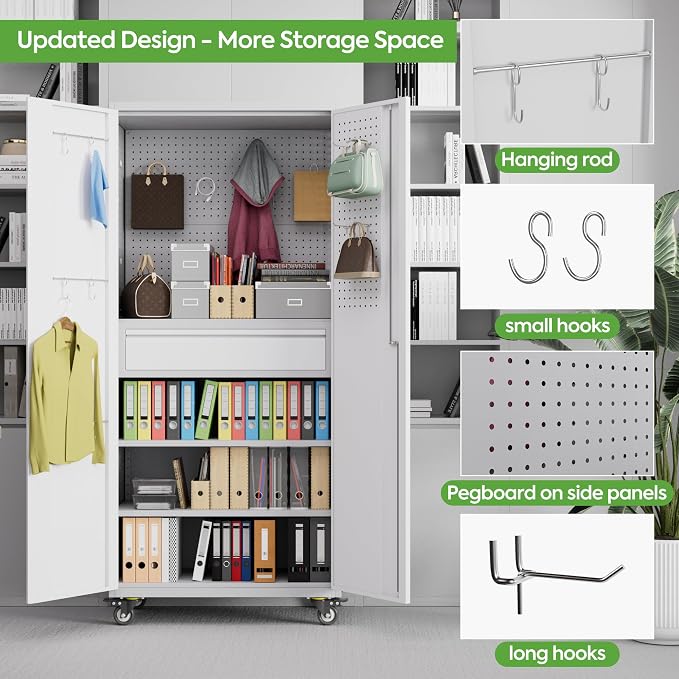 71" Metal Garage Storage Cabinet - Image 6