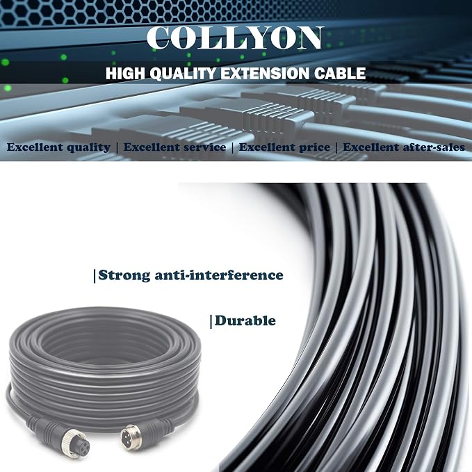 (17FT / 5m Backup Camera Cable, 4-pin Aviation Video Extension Cable, Car Video - Image 6