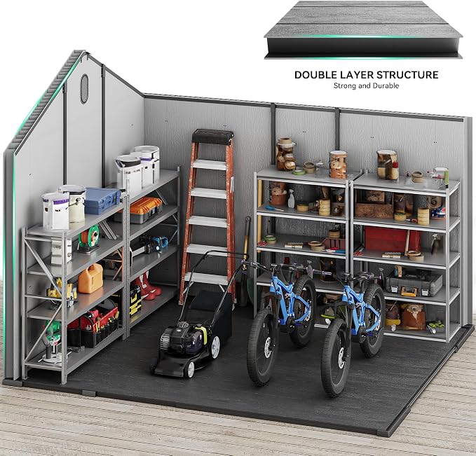 YITAHOME 8x10ft Outdoor Resin Storage Shed - Image 4