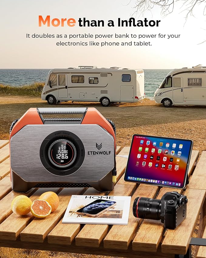 ETENWOLF VORTEX S6 Tire Inflator Portable Air Compressor - Image 6