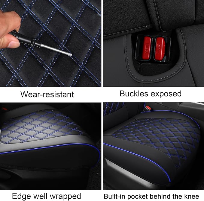 MIROZO Seat Covers for Rav4 Non-Hybrid, Faux Leather Car Seat Covers Compatible - Image 8