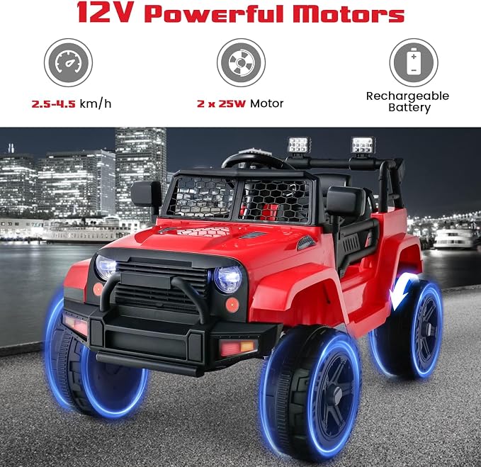 OLAKIDS Kids Ride On Truck, 12V Electric Vehicle Jeep Car - Image 3