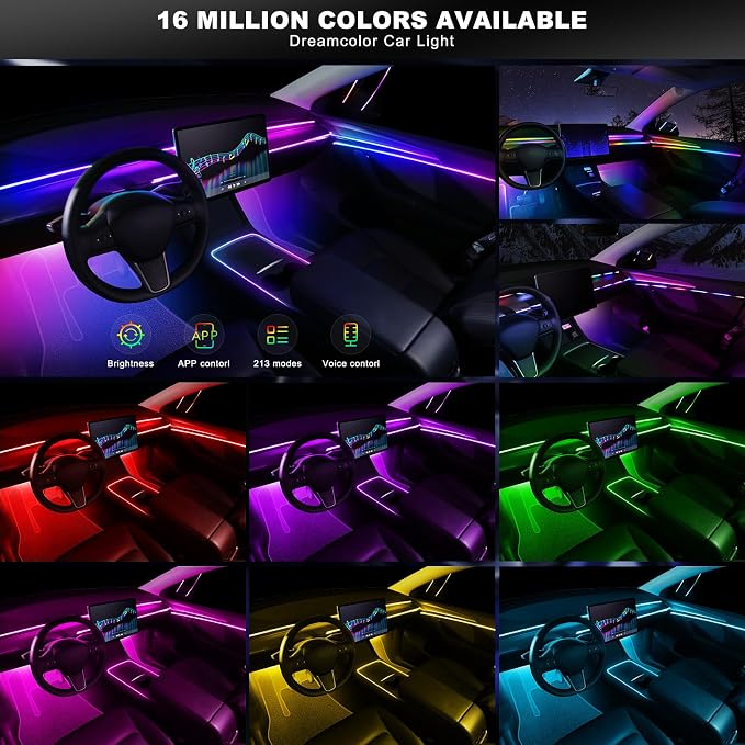 Dreamcolor Acrylic Interior Car LED Strip Light - Image 2