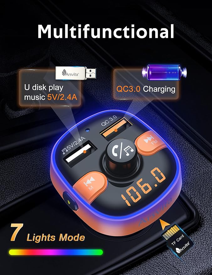 Upgraded Arsvita Bluetooth FM Transmitter - Image 2