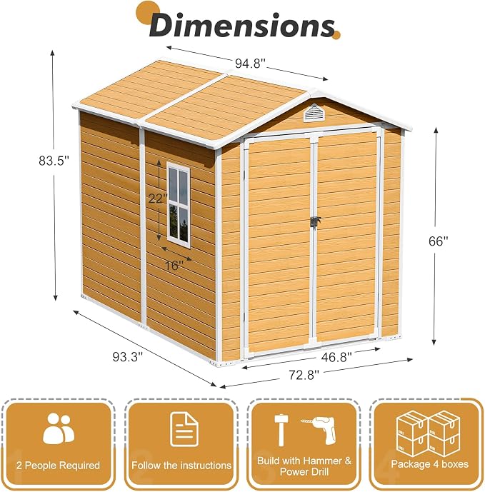 Plastic Sheds 8x6 Resin Outdoor Storage - Image 4