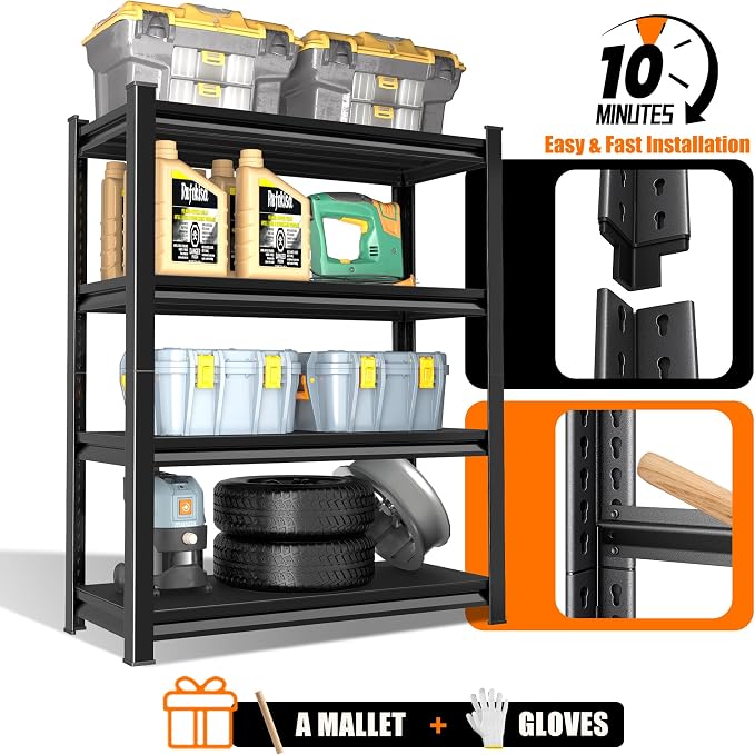 40in Wide Garage Shelving Heavy Duty，2000lbs Large Loads Adjustable Garage - Image 4