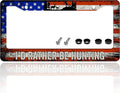 I'd Rather Be Hunting License Plate Frame Retro American Flag License Plate by TINALUIN