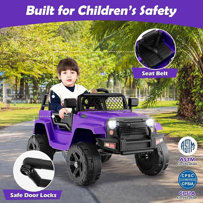 Costzon Ride on Car, 12V Battery Powered Truck Vehicle - Image 6