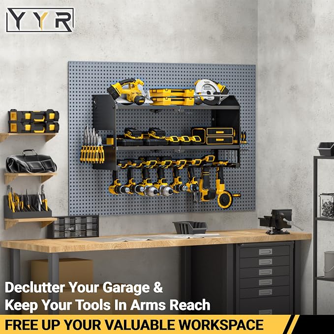 YYR Power Tool Organizer Wall Mount, Cordless Drill and Battery Holder - Image 2