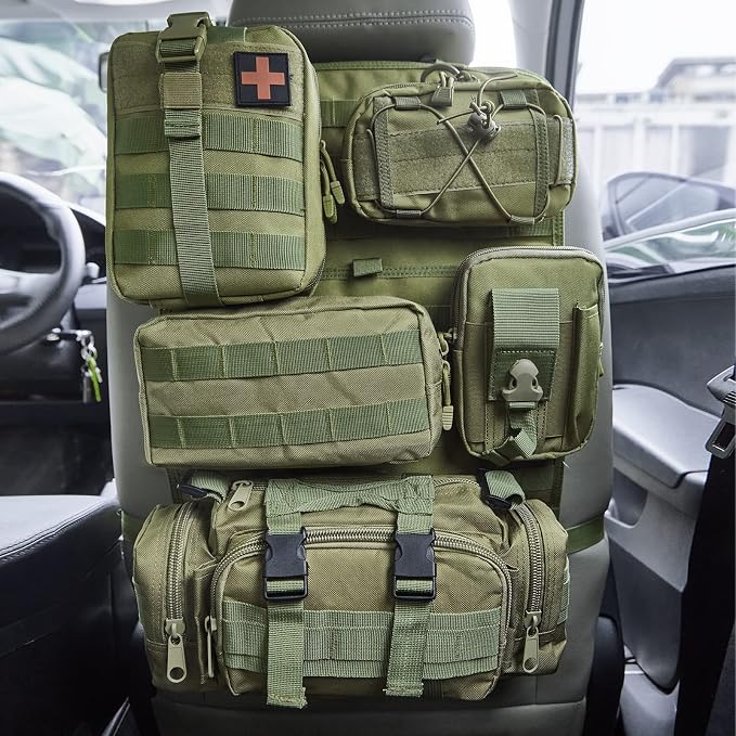 Universal Tactical Seat ​Back Organizer Vehicle Molle Panel Organizer Storage - Image 2