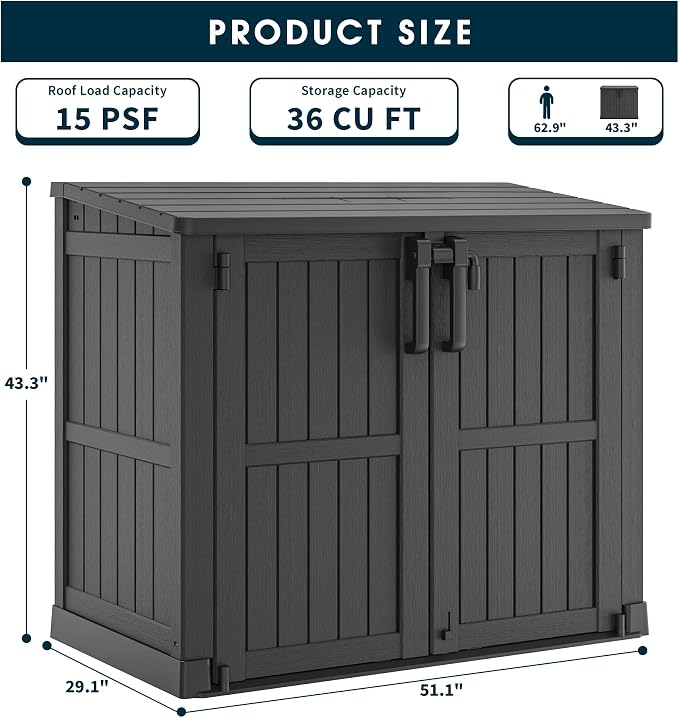 Outdoor Storage Cabinet 36 Cu Ft - Image 3