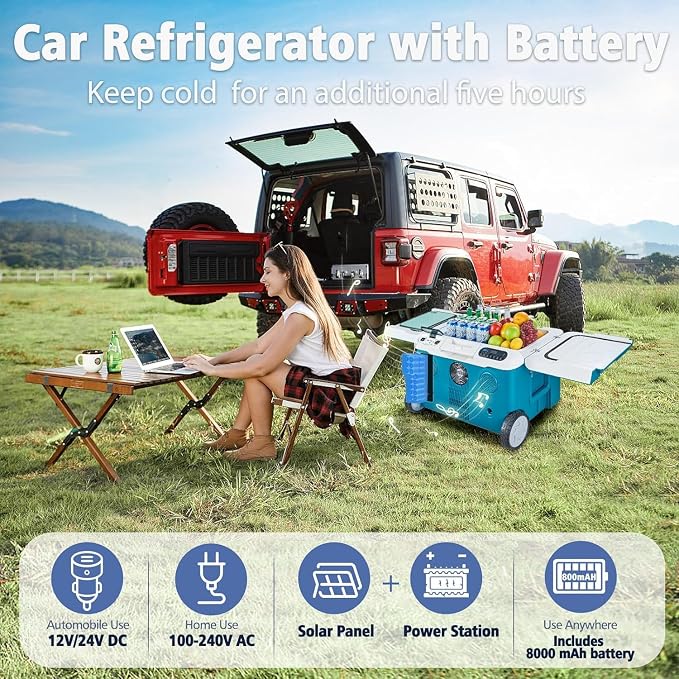 AAOBOSI Car Fridge, 42Quart Portable 12 Volt Car Refrigerator Cooler - Image 2
