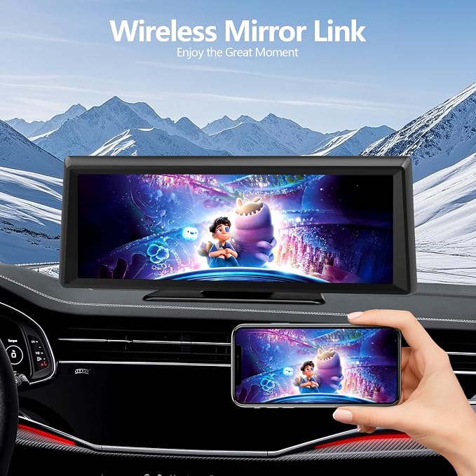 Wireless Carplay Screen for Car 2K Dash Cam, 8.1" HD Portable Car Stereo - Image 3