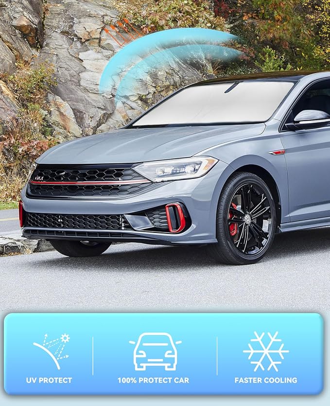 Sun Shade for VW Volkswagen Jetta Windshield Sunshade Custom Fit VW Jetta - Image 5