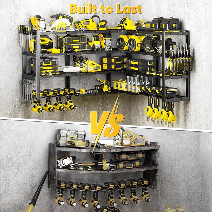 64”W Power Tool Organizer Wall Mount, Heavy Duty 8-Drill Cordless Drill Holder - Image 6