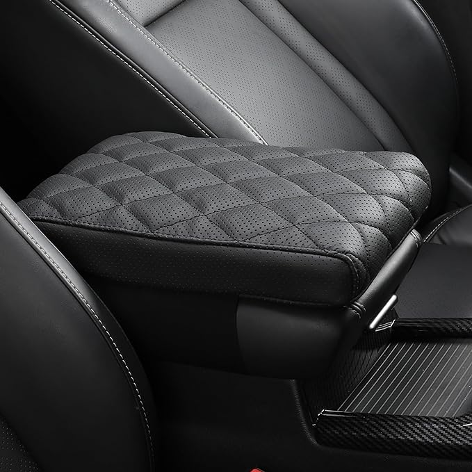 Car Center Console Cover pad Genuine Cowhide Leather, Vehicle Arm Rest Cushion by -----------------
