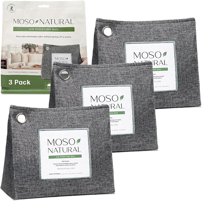 Moso Natural Air Purifying Bag 600g Premium Bamboo Charcoal Odor Absorber | by MosoNatural