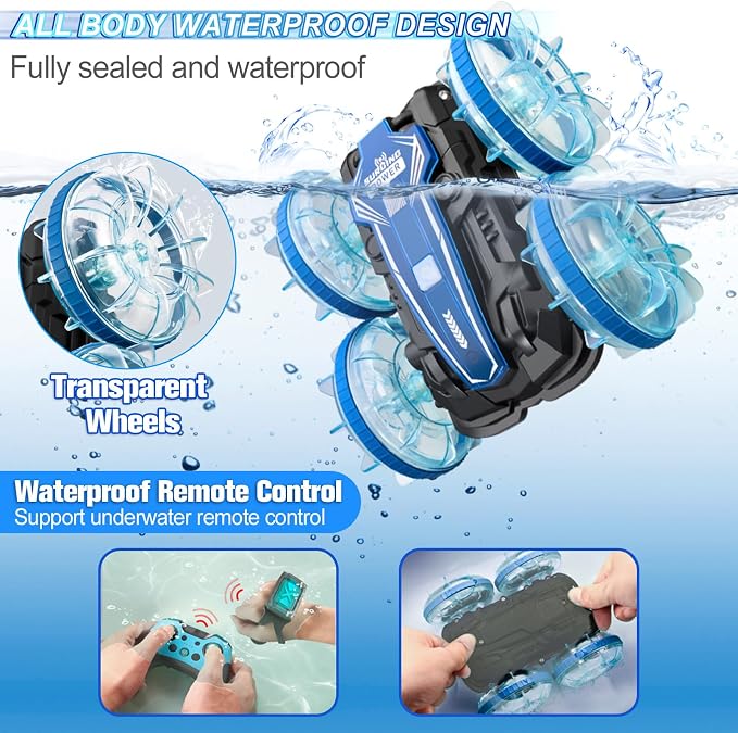 Toys for Ages 5-13, Amphibious Remote Control Car, 2.5GHz 4WD 131Ft 360° - Image 7