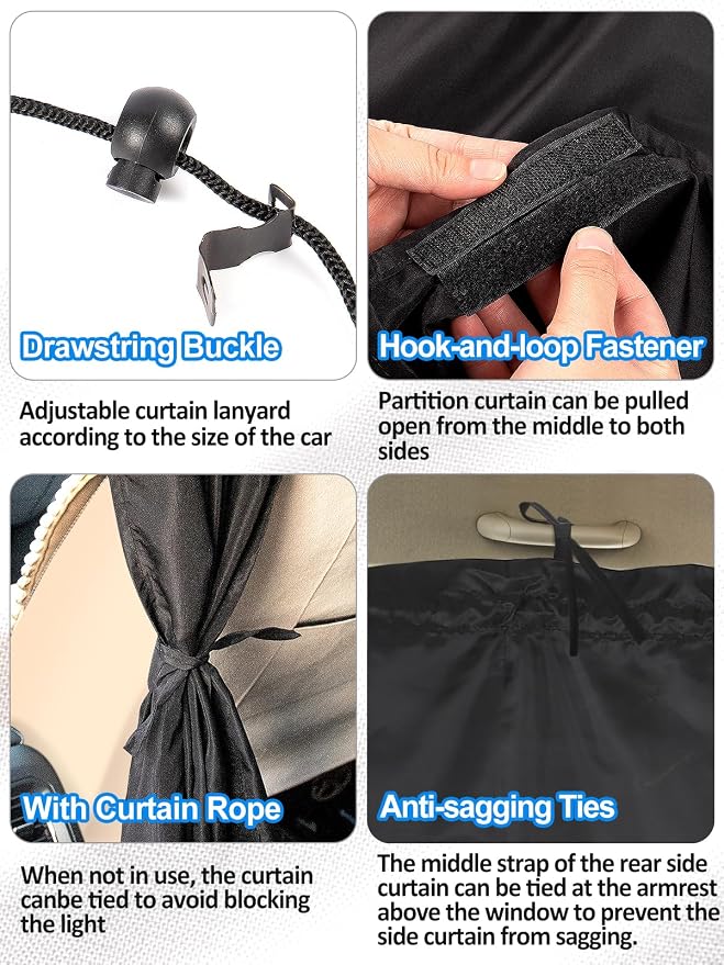 Set of 3 Car Privacy Curtains - Image 5