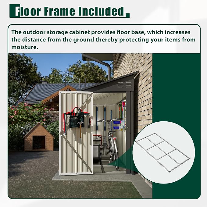 4 x 8 FT Metal Outdoor Storage Shed - Image 4