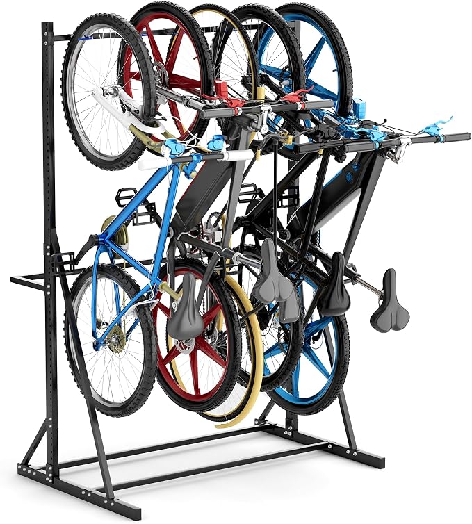 Freestanding Bike Storage Rack Vertical Bike Rack Indoor Garage Floor Stand by NouraVita