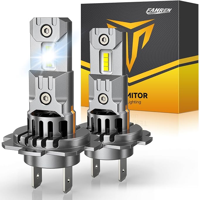FAHREN Upgraded H7 Bulbs, 60000LM 1000% Ultra Bright 6500K White Light by Fahren