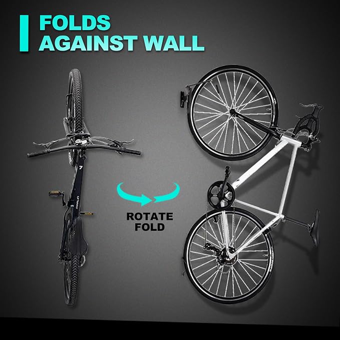 Swivel Bike Wall Mount- 4 Pack Garage Wall Mount Hangers, Space-Saving Swivel - Image 5