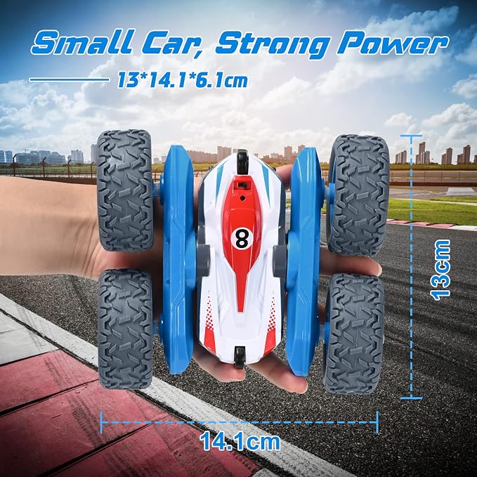 Remote Control Car, 4WD RC Cars Stunt Double Sided 360° Rotating 2 Batteries - Image 6