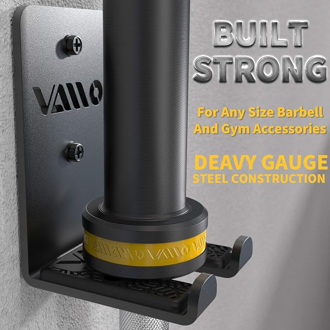VAIIO Single Olympic Barbell Hanger, Garage Gym Bar Wall Rack, Vertical Barbell - Image 4