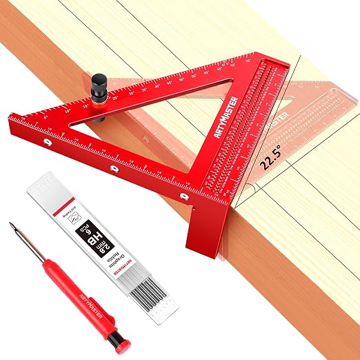 8 inch 3D Multi-Angle Measuring Square Ruler, WT103C High Precision Hole by ArtyMaster