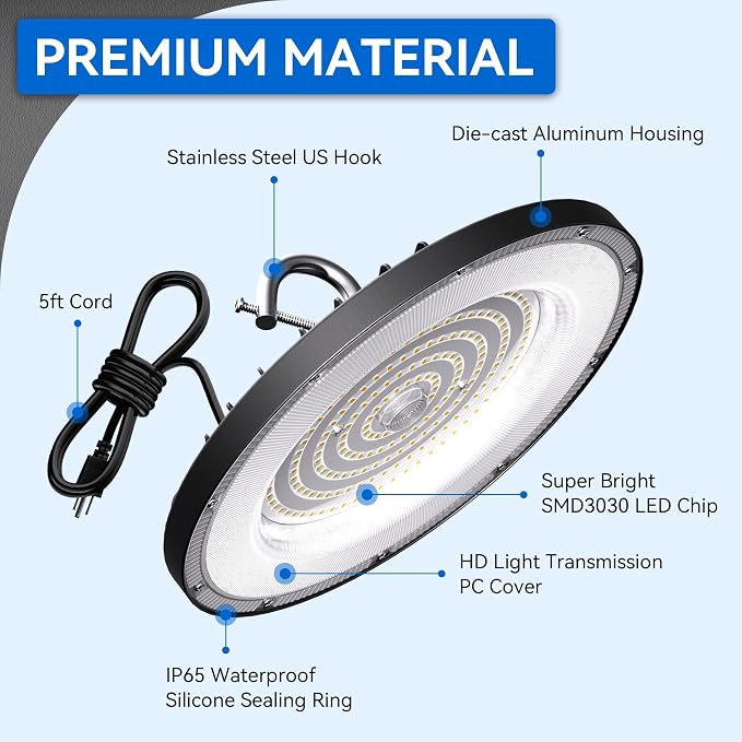 4 Pack UFO Led High Bay Light 150W, 4000K Daylight High Bay Led Light - Image 5