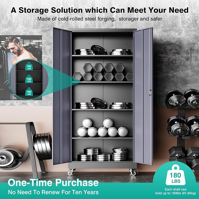 75" Tall Metal Storage Cabinet - Image 7