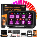 Auxbeam 8 Gang Switch Panel RC-800 RGB Wireless Remote Control Range Up to by Auxbeam