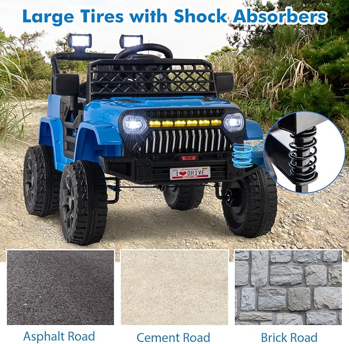 Costzon Kids Ride On Truck, 12V Battery Powered Electric Vehicles w/Remote - Image 4