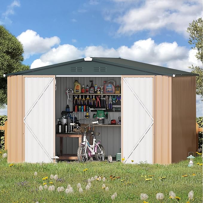 U-MAX 8' x 10' Metal Storage Shed - Image 2