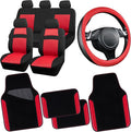CAR PASS 3D Air Mesh Car Seat Covers Full Sets w/5mm Sponge, Steering Wheel by CARPASS