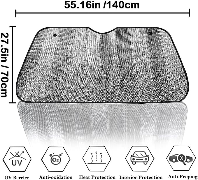 Big Hippo Car Windshield Sun Shade-Jumbo/Standard Car Window Shades Keeps - Image 3