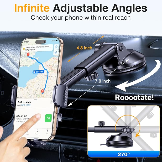 Phone Holders for Your Car【2025 Upgraded 3 Base in 1】Car Phone Holder Mount - Image 5