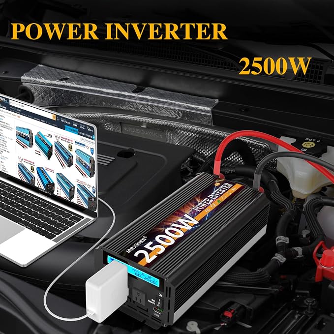 2500W Power Inverter 12V DC to AC 110V/120V 5000W Converter 3 sockets car - Image 3
