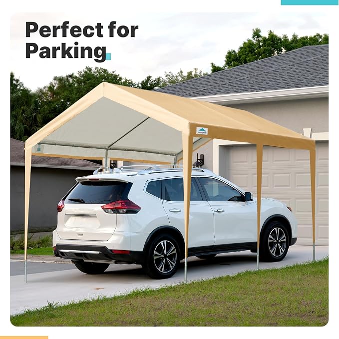 ADVANCE OUTDOOR Adjustable 10x20 ft Heavy Duty Carport Car Canopy Garage Boat - Image 6