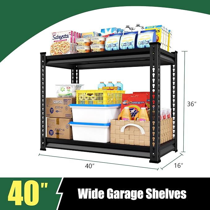 Garage Shelving Heavy Duty 880LBS Loads, 2-Tier Metal Shelving Units and Storage - Image 3