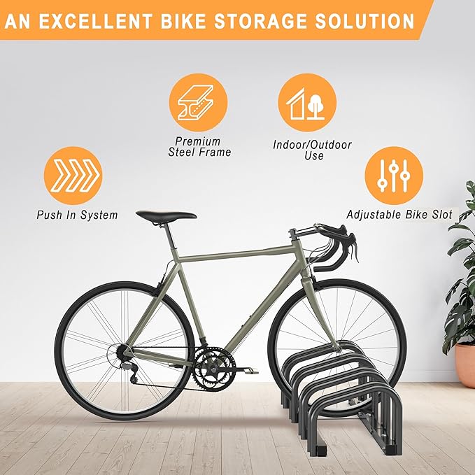Ultrawall Bike Storage Rack for Garage, 4 Bikes Floor Bike Stand, Bicycle - Image 5