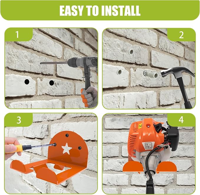 MusixiA Garage Organizer Trimmer Rack, 1 Pack Heavy Duty Weed Eater Hanger - Image 6