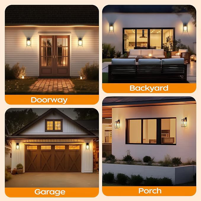 PARTPHONER Dusk to Dawn Outdoor Light Fixtures Wall Mount, Sensor Porch Lights - Image 7